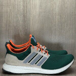 adidas Ultra Boost Green and Orange Athletic Shoes